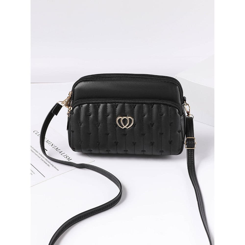 Bolsa feminina mensageiro pequena bolsa de ombro bolsa mãe de meia-idade 4 camadas pequena bolsa redonda pequena leve no