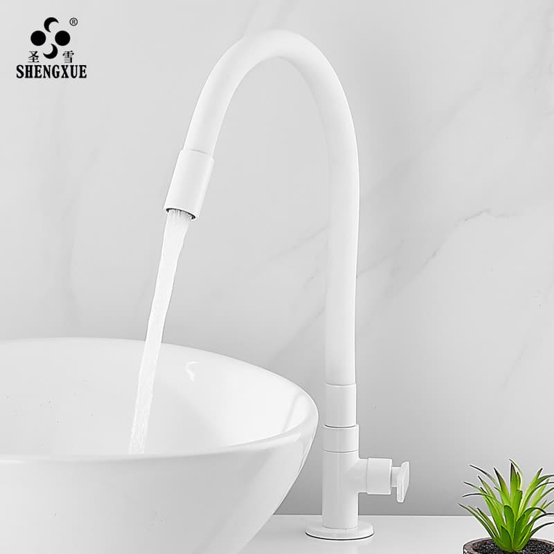 Branco único resfriamento Universal torneira da pia da cozinha lavatório rotativo varanda Mop piscina torneira do agrega
