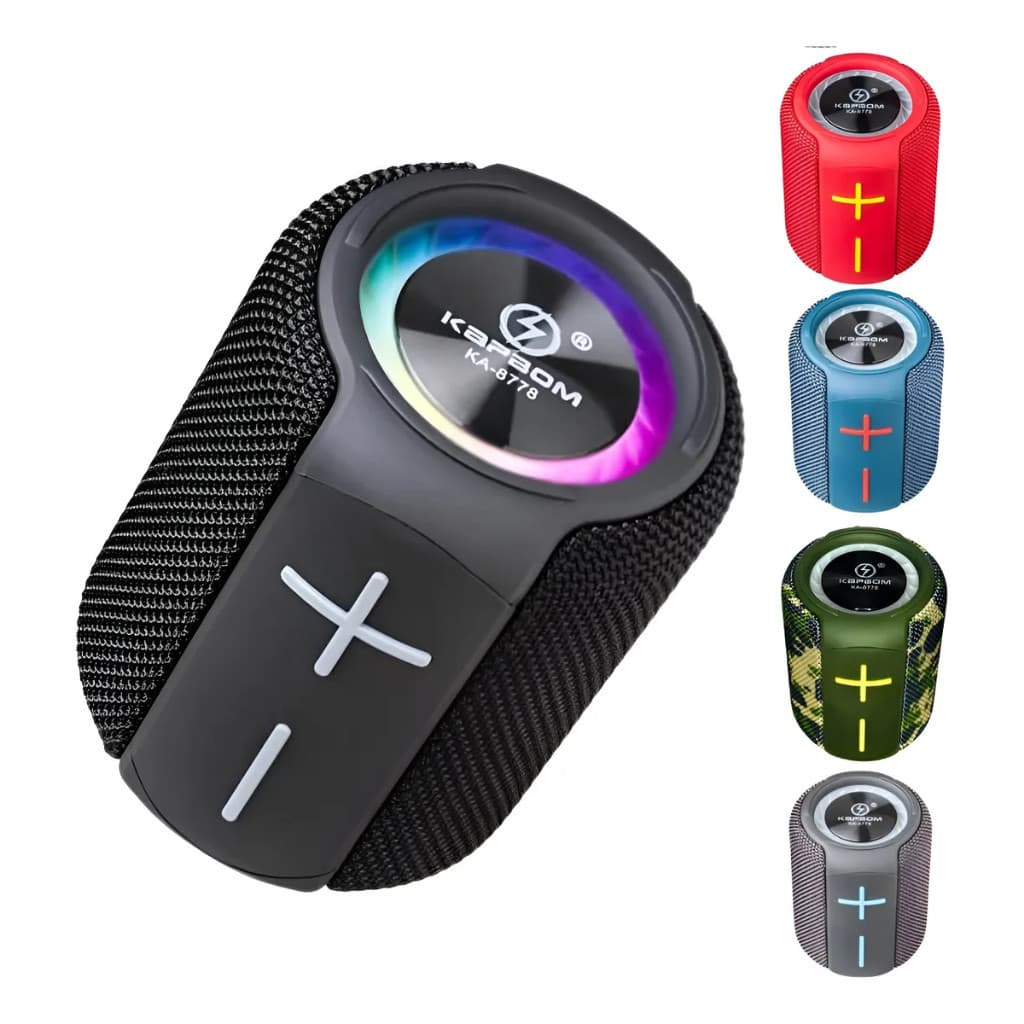Caixa Caixinha De Som Tws Bluetooth Usb À Prova D'água Led Ka-8778