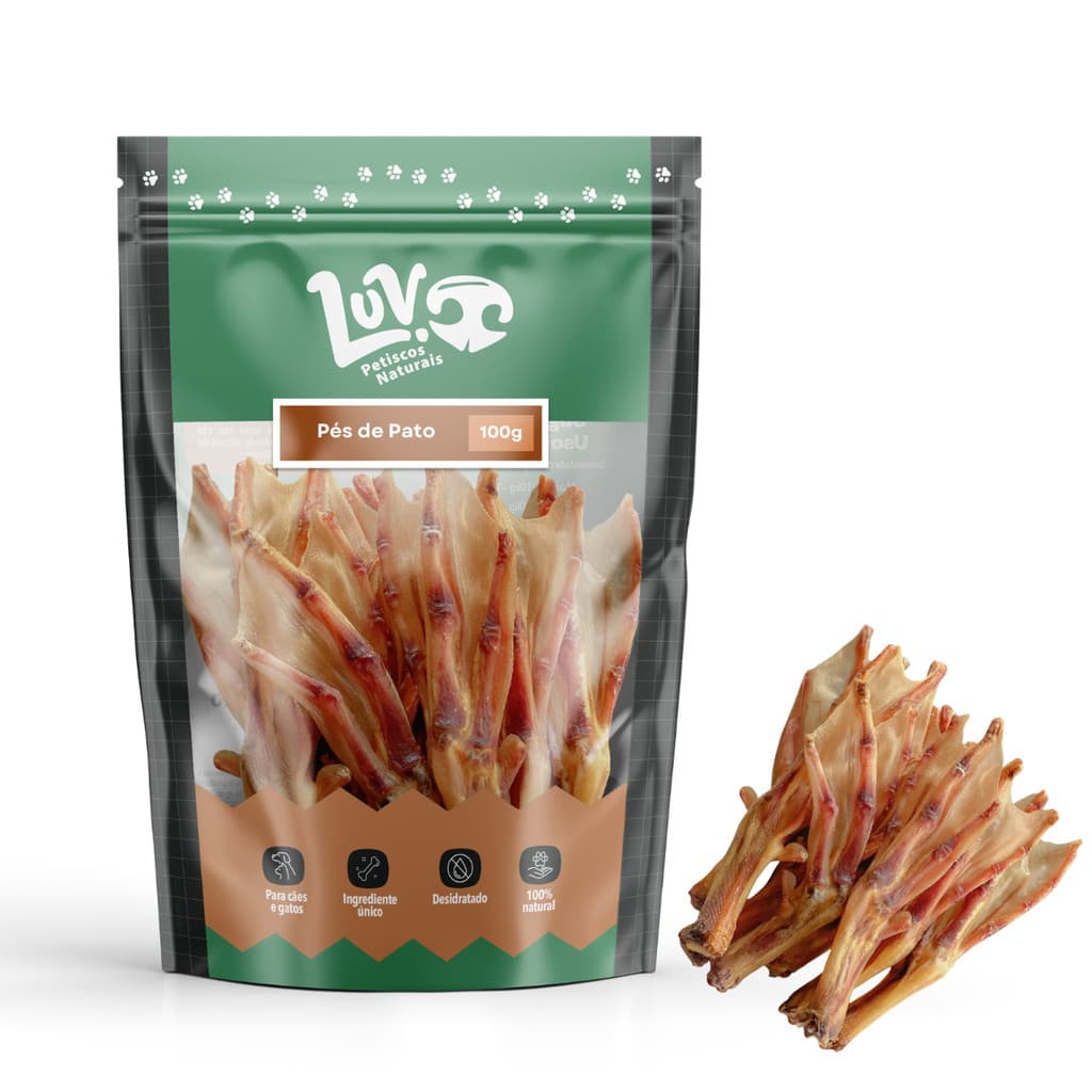 Pés de Pato Desidratado - 100g - LUV