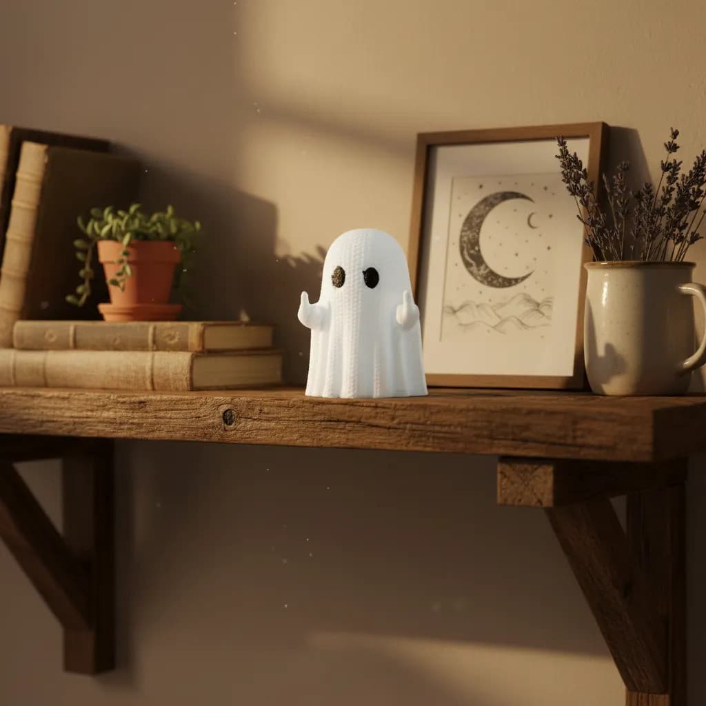 Mini Escultura Fantasminha 3d Soft Original Decorativa