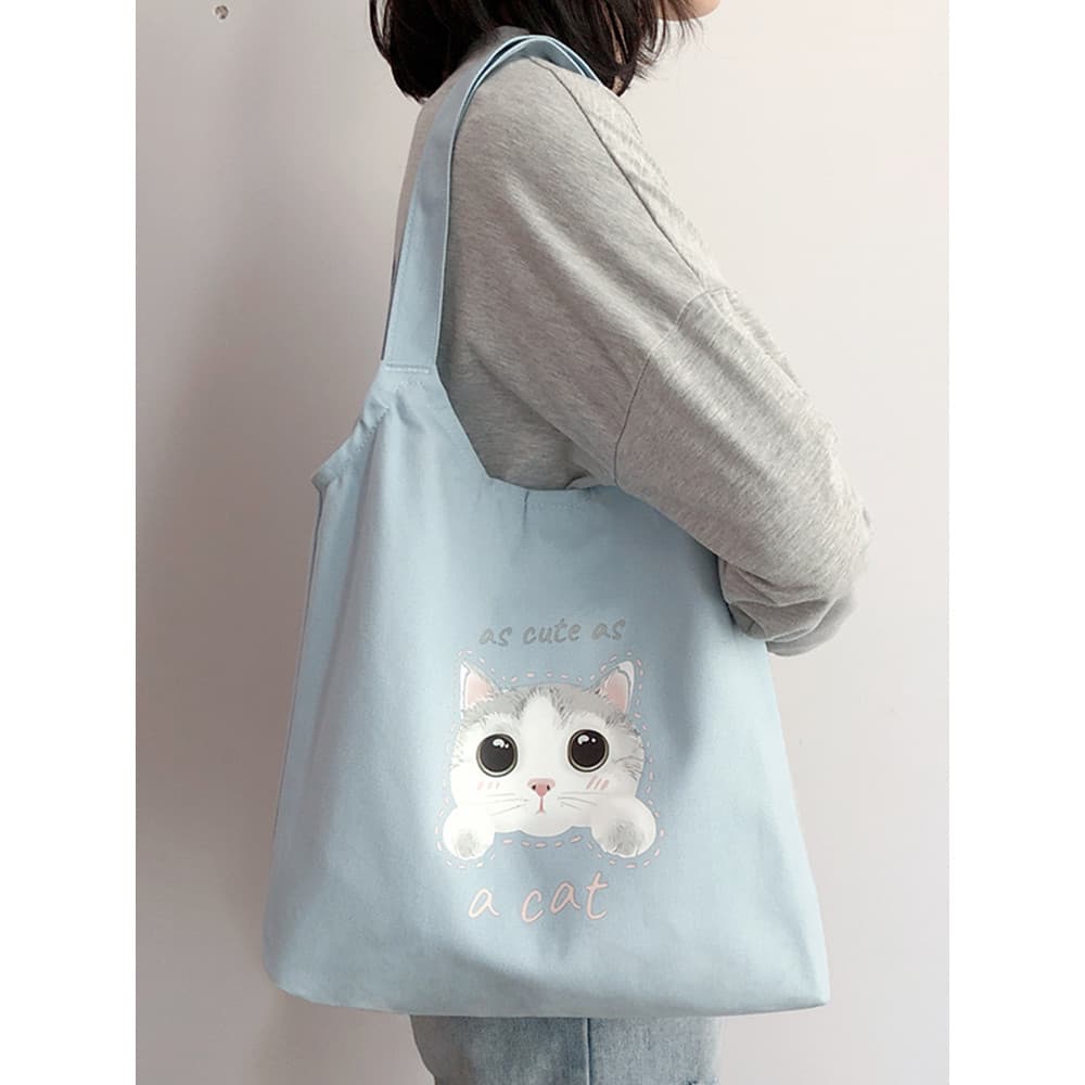 Bolsa de lona feminina bolsa de ombro mensageiro grande capacidade livro de transporte portátil saco de pano estudante c