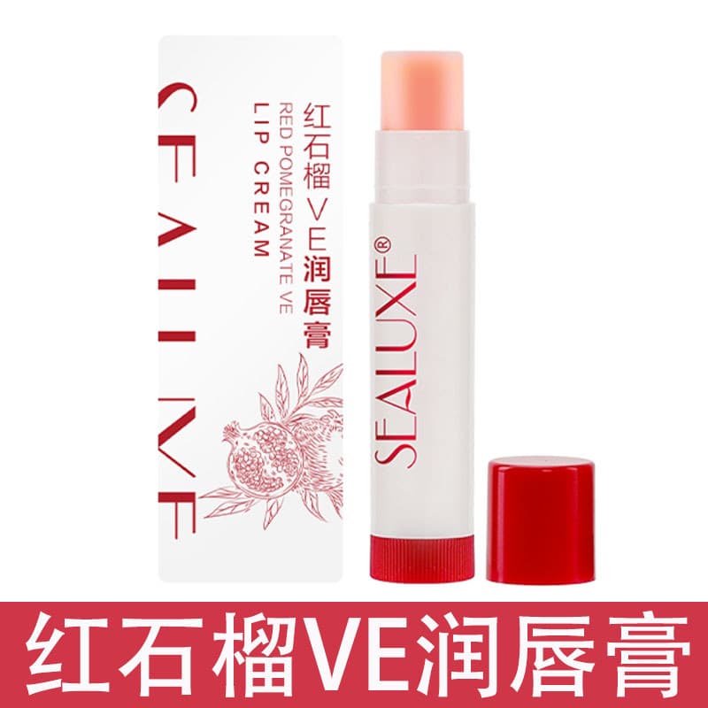 Sinos Red Pomegranate VE Lip Balm 4g Hidratante Outono Inverno Não-secagem Folha Verde Batom Incolor Melhora a Desidrata
