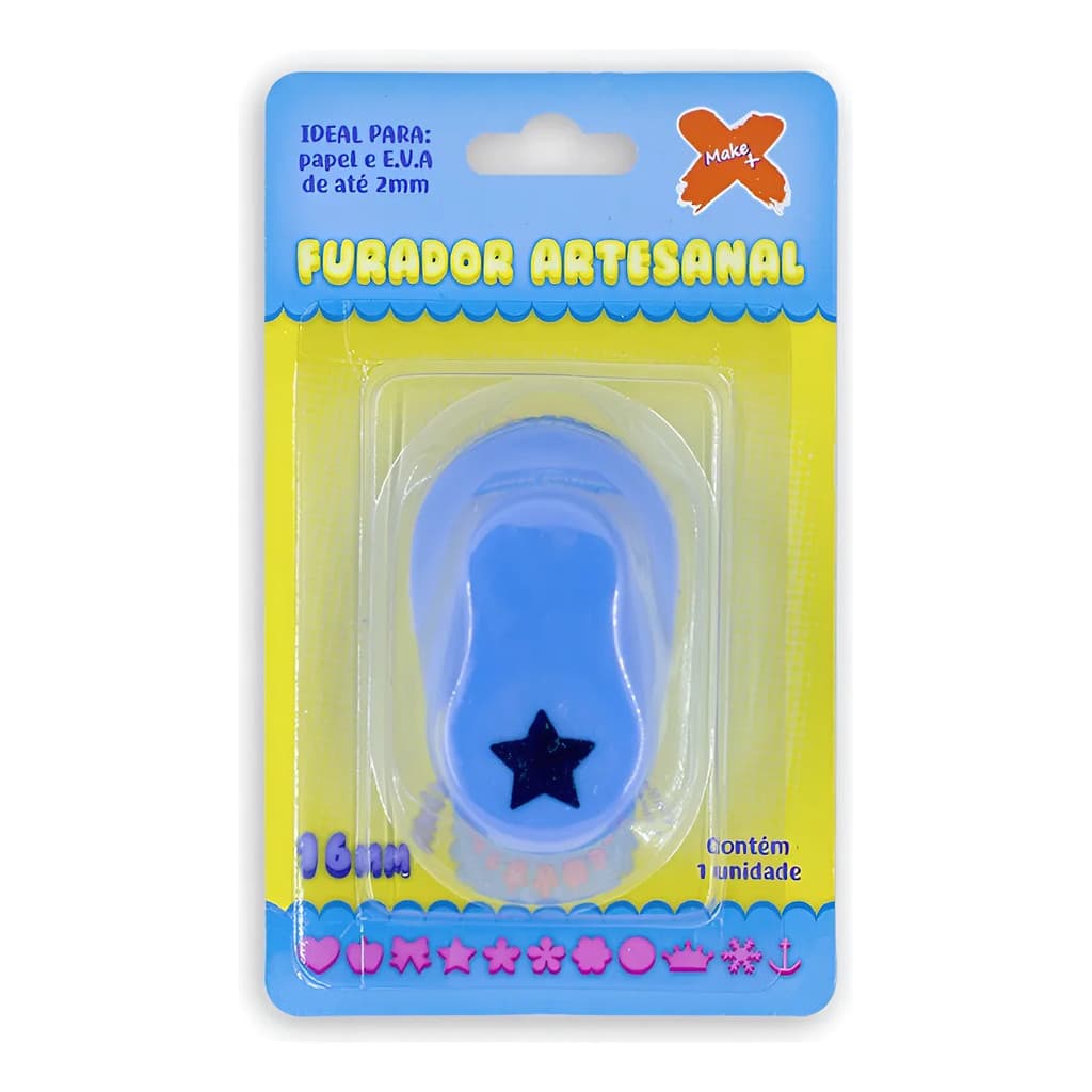 Furador Eva Papel Scrapbook Estrela 16mm Cortador Liso Make+