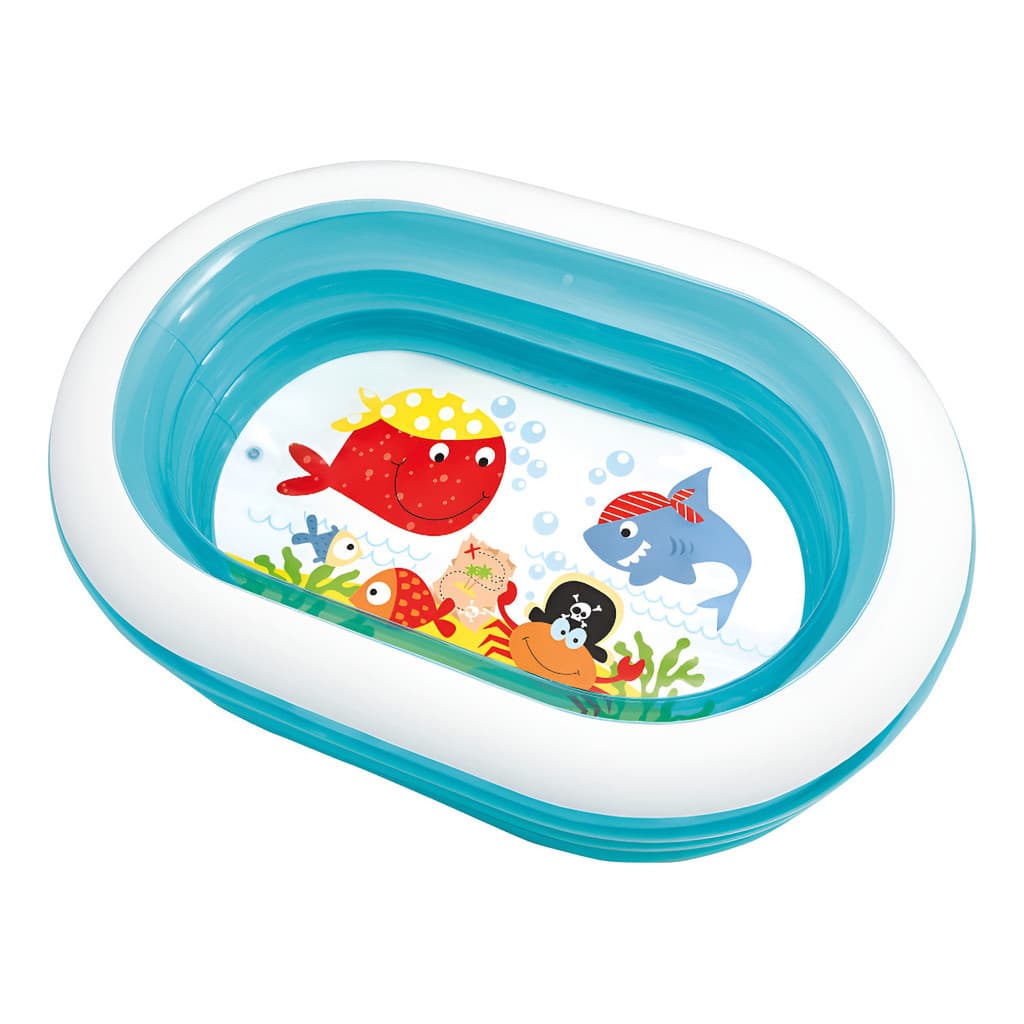 Piscina Inflável Oval Intex 1107 57482 Liso 230l Azul E Branca Caixa Azul/branco