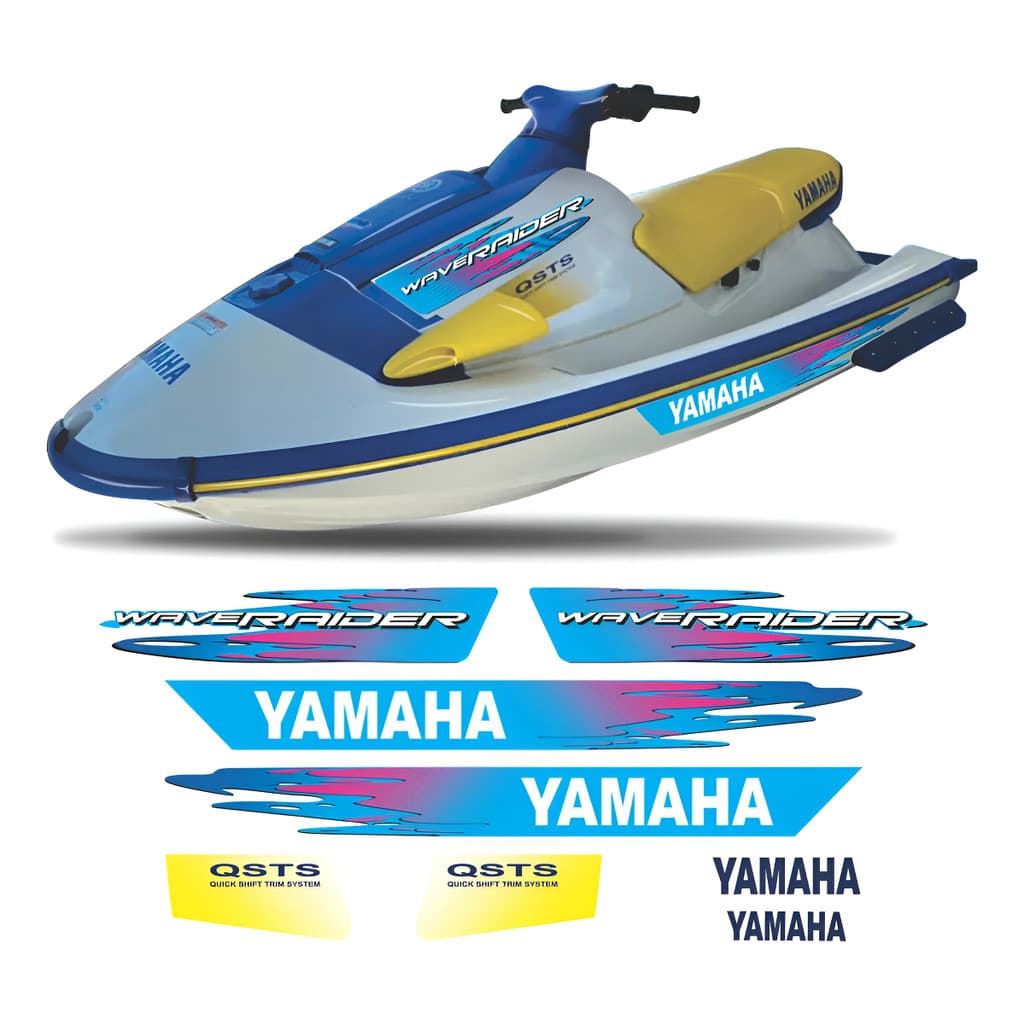 Kit Adesivos Faixas Jet Ski Wave Raider Azul Magenta