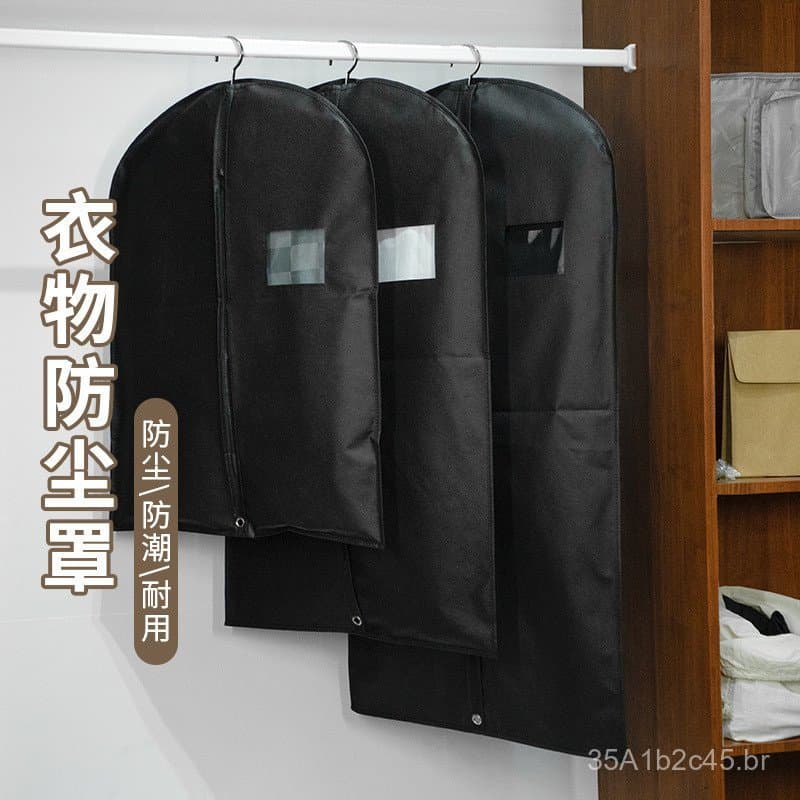 Saco de armazenamento de roupas pronto para uso, saco de vestuário à prova de poeira em tecido não tecido espesso com zí