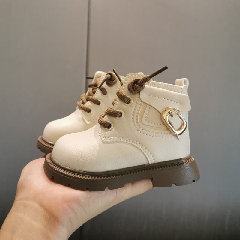 W inverno sapatos infantis mais veludo engrossado Martin botas de couro botas curtas sapatos da criança do bebê 0-3 anos