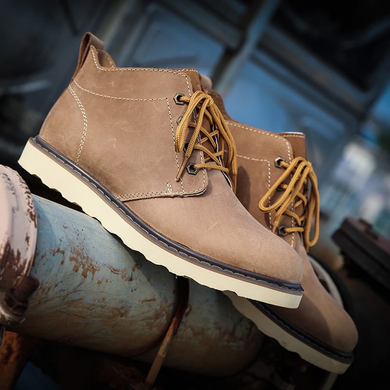 Botas curtas de couro genuíno botas gerais na moda botas masculinas Retro botas femininas à prova dwaterproof água Marti
