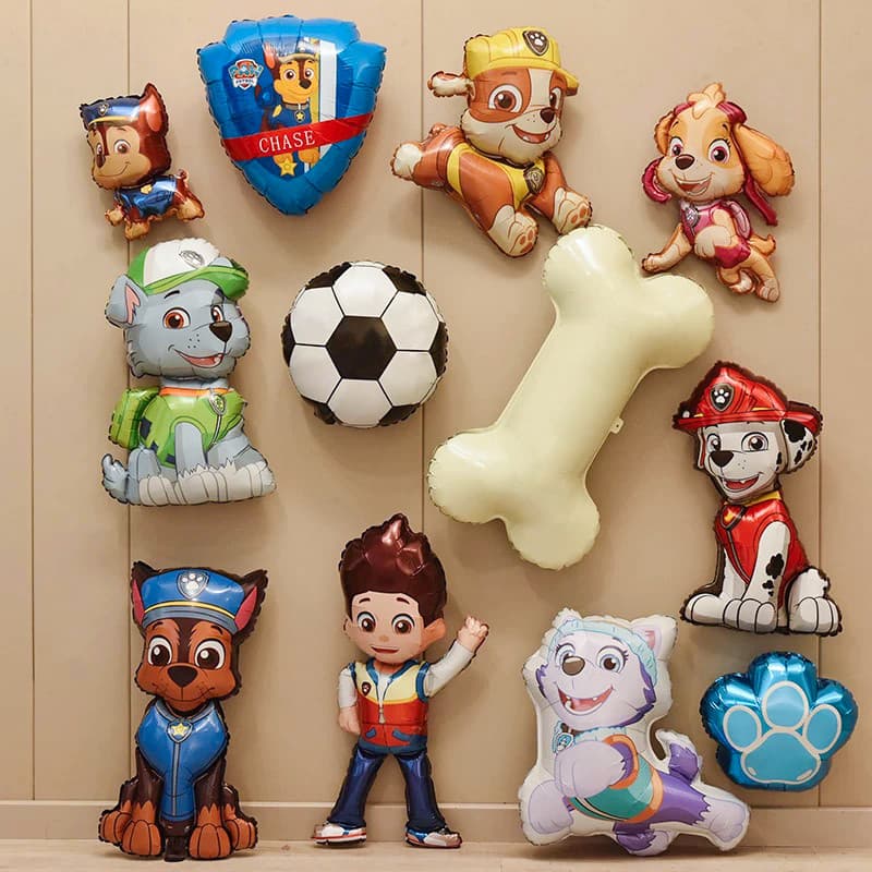 Decoração de aniversário do bebê balão crianças tema dos desenhos animados decorações de festa patas equipe filme alumín