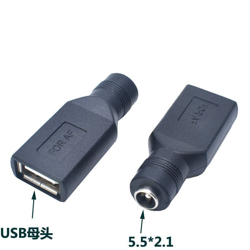 Adaptador USB dc para adaptador USB USB fêmea para cabeça redonda DC5.5 * 2.1 adaptador de alimentação fêmea