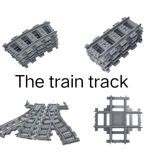 Blocos de construção infantis de partículas pequenas, acessórios de pista de trem urbano, faça você mesmo, pacote de ext