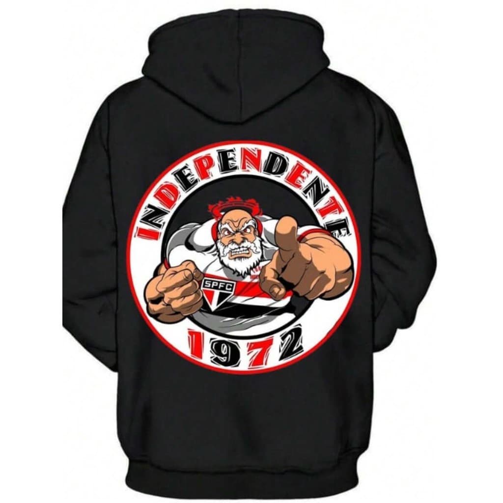 Moletom do São Paulo SPFC INDEPENDENTE 1972  Unissex Time, Blusa De Frio Casaco Algodão, Masculino Futebol Esporte