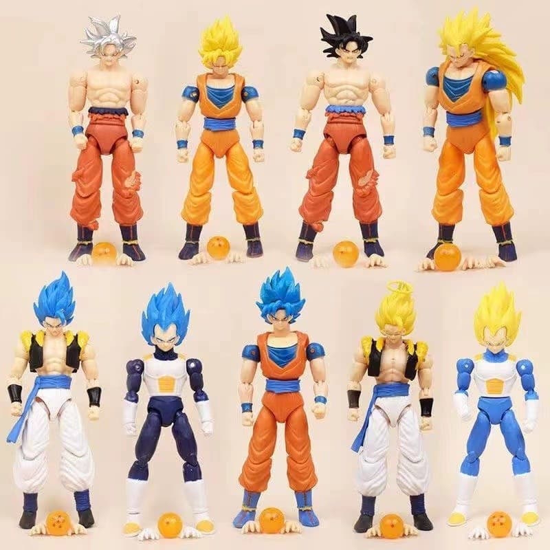 Figuras Articuladas de 15 cm de Dragon Ball Super Goku Instinct/Vegeta SSJ/Gogeta Azul/Vegetto P . Entrada