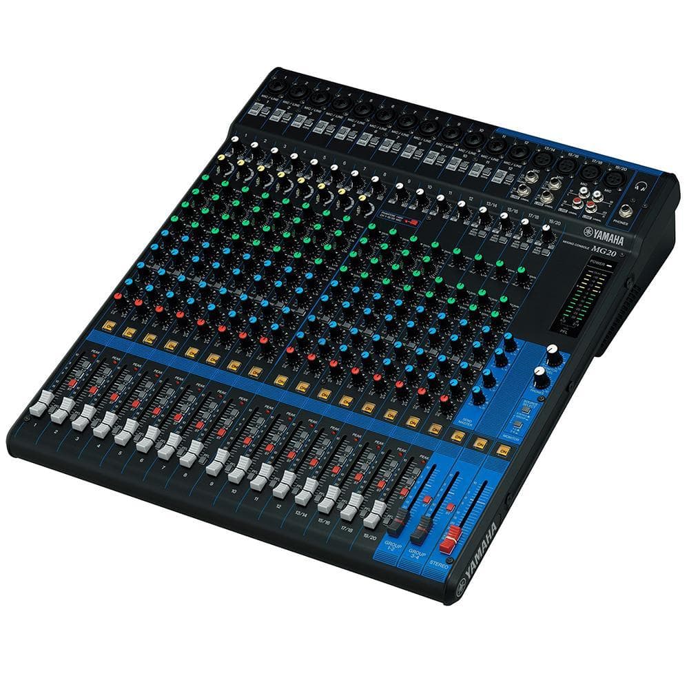 Mesa de Som Yamaha MG20 20 Canais 4 Auxiliares Phantom Power