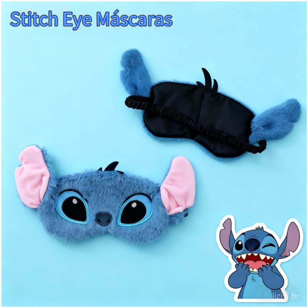 Stitch Óculos De Pelúcia Bonito Dos Desenhos Animados Sombreamento Dormir Máscara De Olho Tapa Olo Ponto Infantil