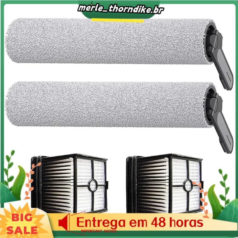 Kit De Peças De Reposição (4 Unidades) Para Aspirador De Pó Úmido E Seco W15-2 Escovas De Rolo 2 Filtros Incluídos