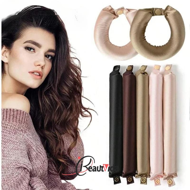 REBUY1 3/4 Unidades Modeladores De Cabelo Sem Calor , Rolos Flexíveis De 3 Cm De Espessura Para Noite , Faixa De Cabeça