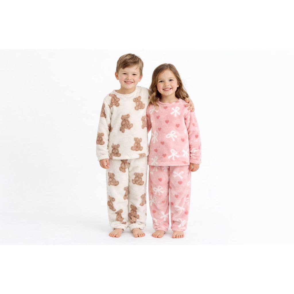 Pijama Infantil Menina Menino Fleece Peludinho Ted Inverno Quentinho Do 4 ao 16