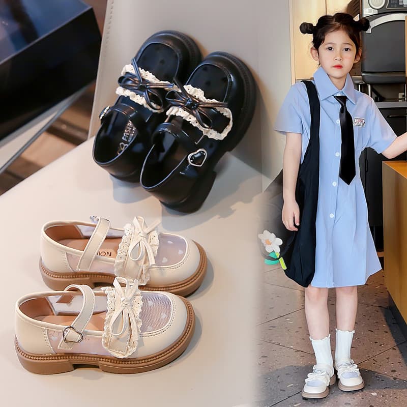 Meninas princesa sapatos 2024 primavera verão novo estilo sapatos infantis meninas mocassins sapatos de couro de sola ma
