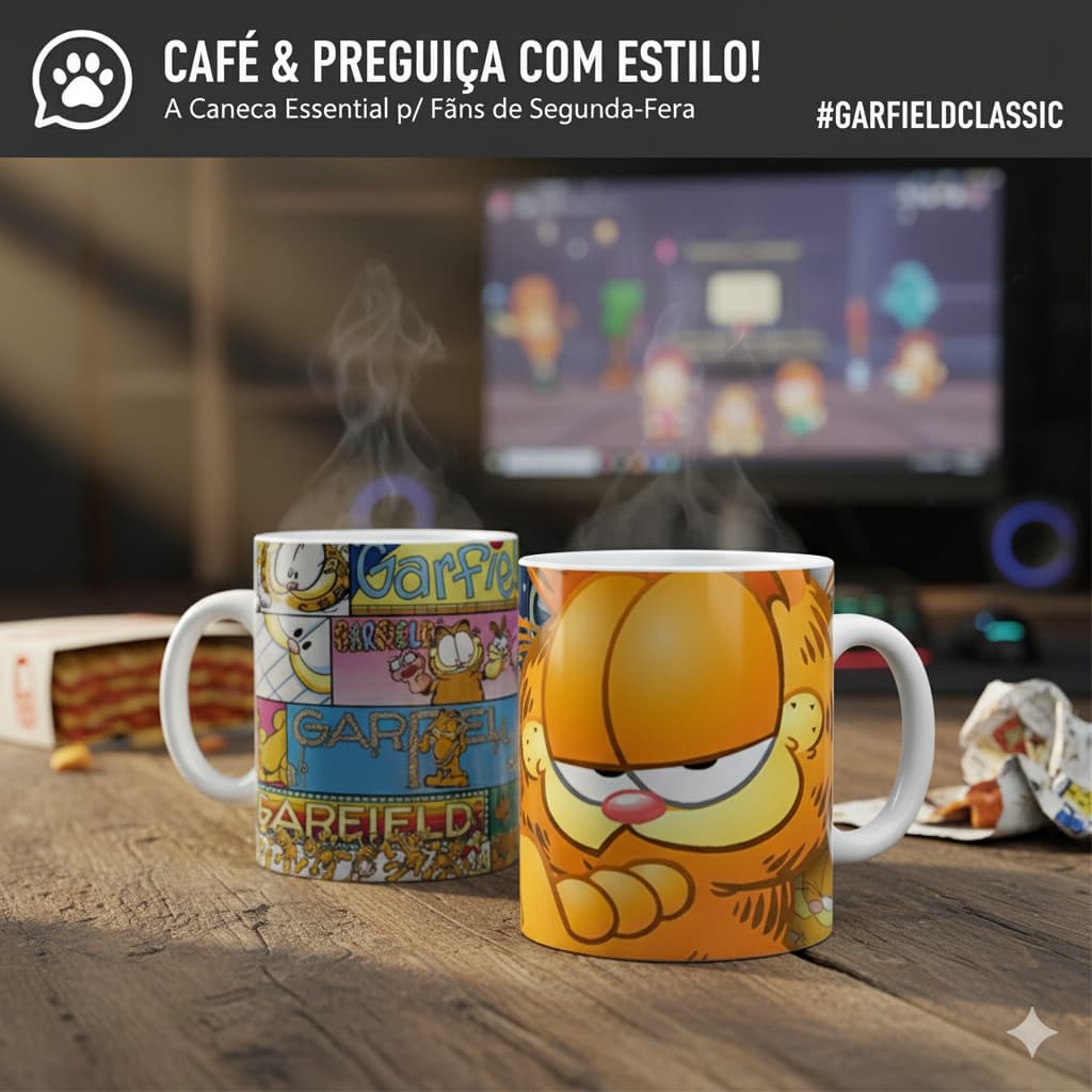 Caneca Garfield O Gato Modelo 8 Porcelana Personalizada Xícara Geek Meme Presente 325 ml