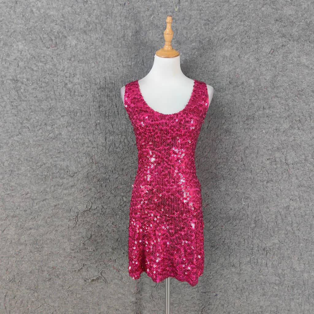 Pare cantor sem mangas vestido espumante reparação ktv boate festa boate vestido Hip saia lantejoulas