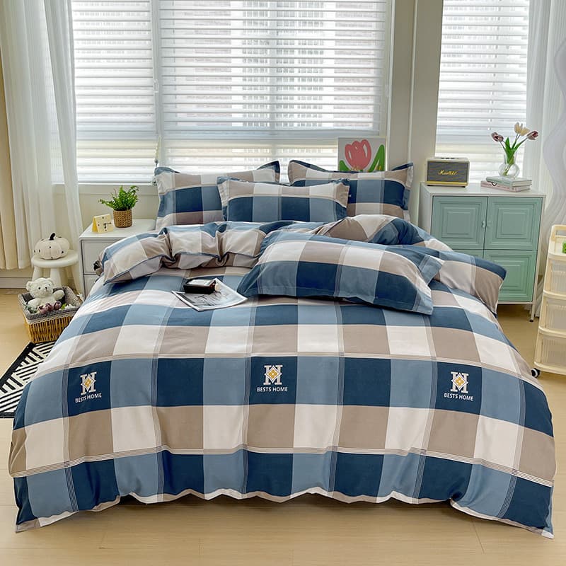 Cama escovada simples espessada conjunto de quatro peças dormitório lençol conjunto de três peças capa de edredão de est