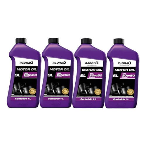 Óleo Lubrificante Motor Oil 20w50 Mineral Radnaq 4 Unidades 5.000 KM