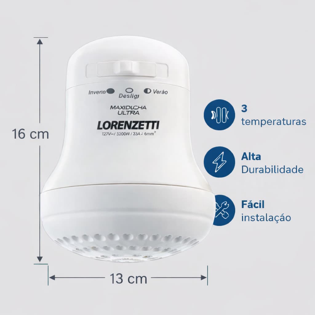 Ducha Maxi Ultra Lorenzetti 3200W  127V