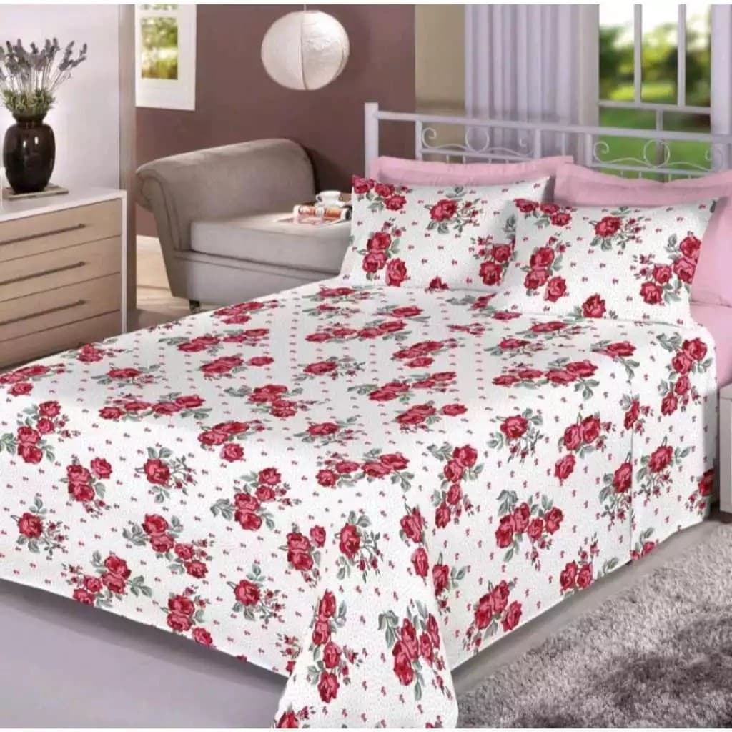 Lençol De Cama Casal Com Elástico Em Toda Volta Estampado Com Duas Fronhas Várias Estampas