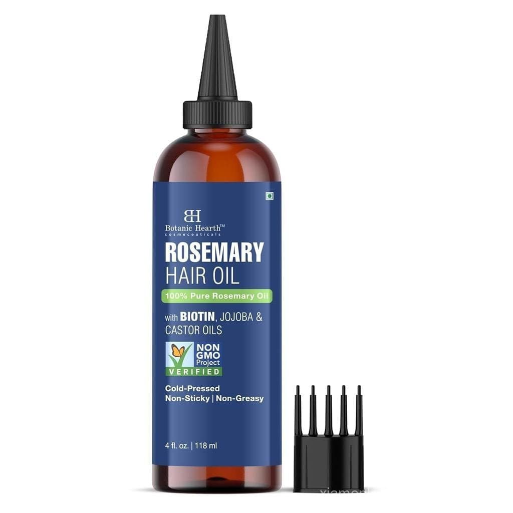 Botanic Hearth Óleo de Alecrim 100% Puro para Crescimento Capilar |   Enriquecido com Biotina, Óleo de Jojoba e Óleo de