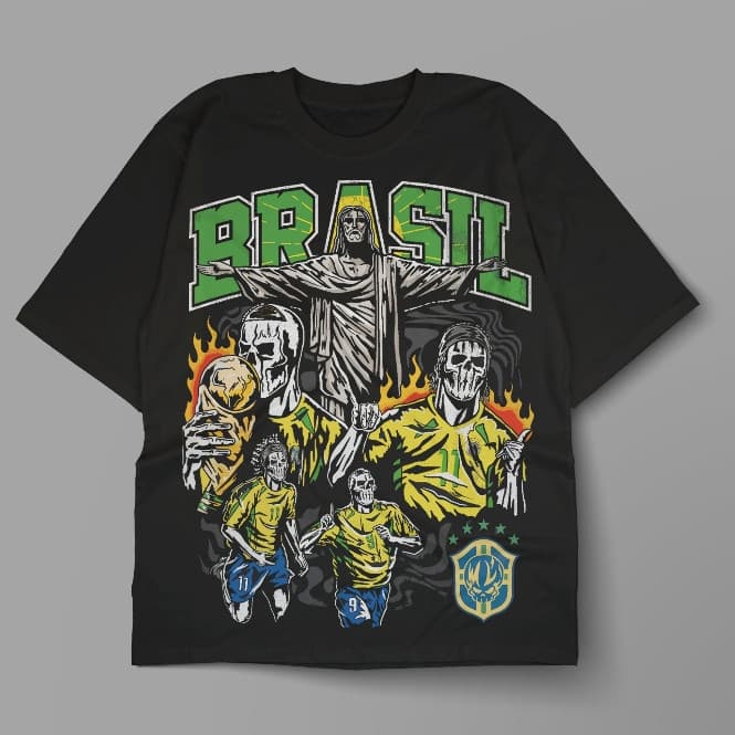CAMISETA OVERSIZED BRASIL COPA 2026 STREETWEAR NEYMAR MASCULINO FEMININO UNISEXX BRAZIL LEGENDS