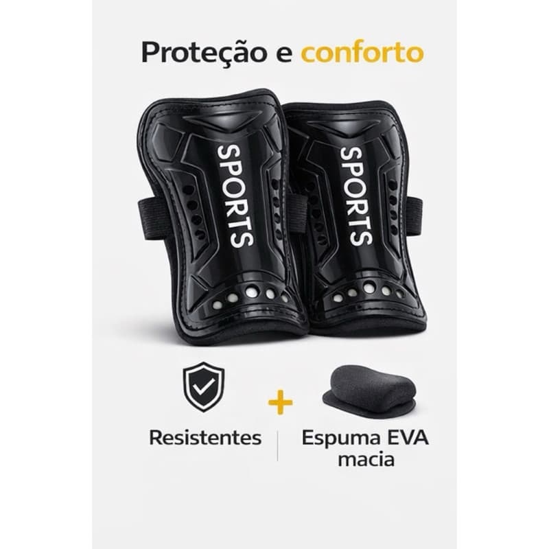 Par de Caneleira Infantil Para Futebol Com EVA Protetora Leve E Confortável