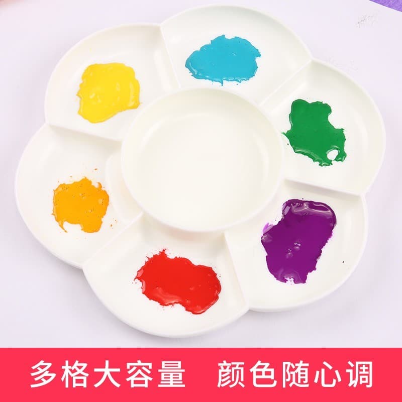 Paleta de flor de ameixa Paleta grande Alunos usam pintura chinesa Guache Paleta de pintura em aquarela Paleta de paleta