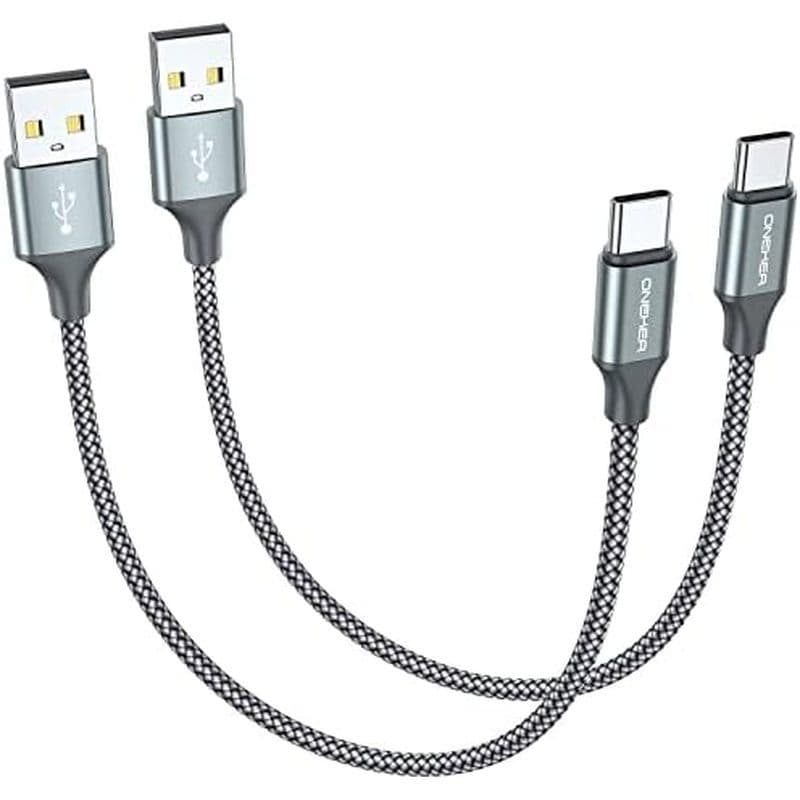 [2 Pacotes , 1 Pé] Cabo USB Tipo C Curto , Carregador-Portátil De Carregamento Rápido Trançado De Nylon Compatível Com i
