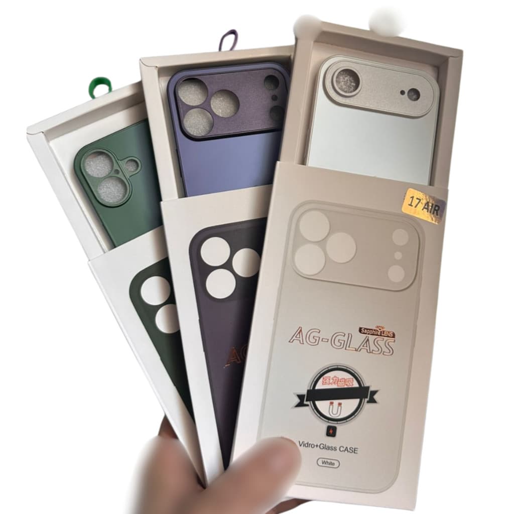 Capa Capinha case Glass Luxo Premium Para iPhone 17 PROMAX PRO AIR com MAGSAFE