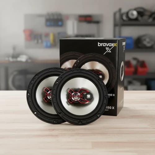Par Alto-falante Triaxial Bravox 6 Polegadas B3X60X 100w 4 Ohms  Som Preto/prata Para Som Automotivo
