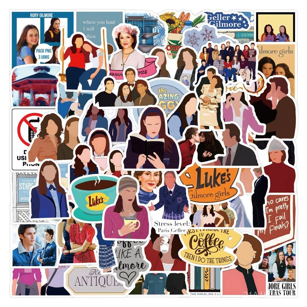 55/110 Adesivos de graffiti da Gilmore Girls com tema de menina kiwi para malas, cadernos e garrafas de água.