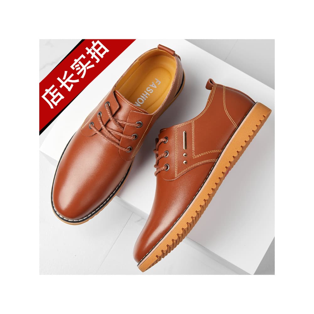 Sapatos masculinos casuais de couro genuíno com aumento interno sapatos masculinos 2026 novo estilo de negócios Formal W