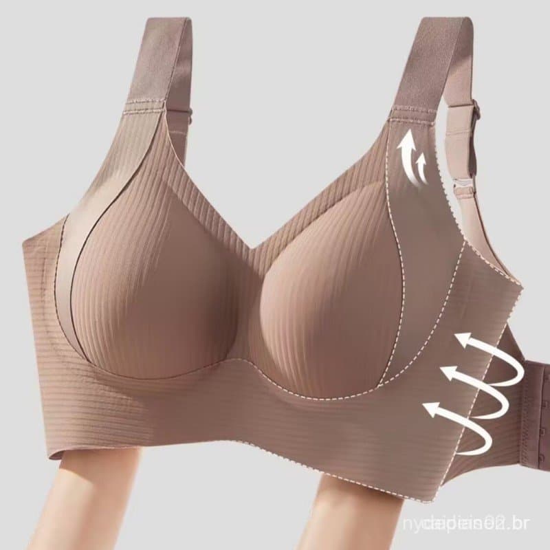 Roupa íntima feminina colete sem costura ajustável de tamanho grande com almofada no peito