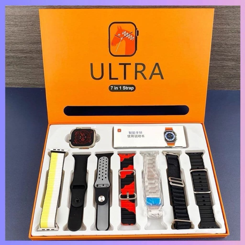 Novo Smartwatch Ultra 7 em 1 - 7 Pulseiras1 Bluetooth Chamada 49MM Sport Série 8