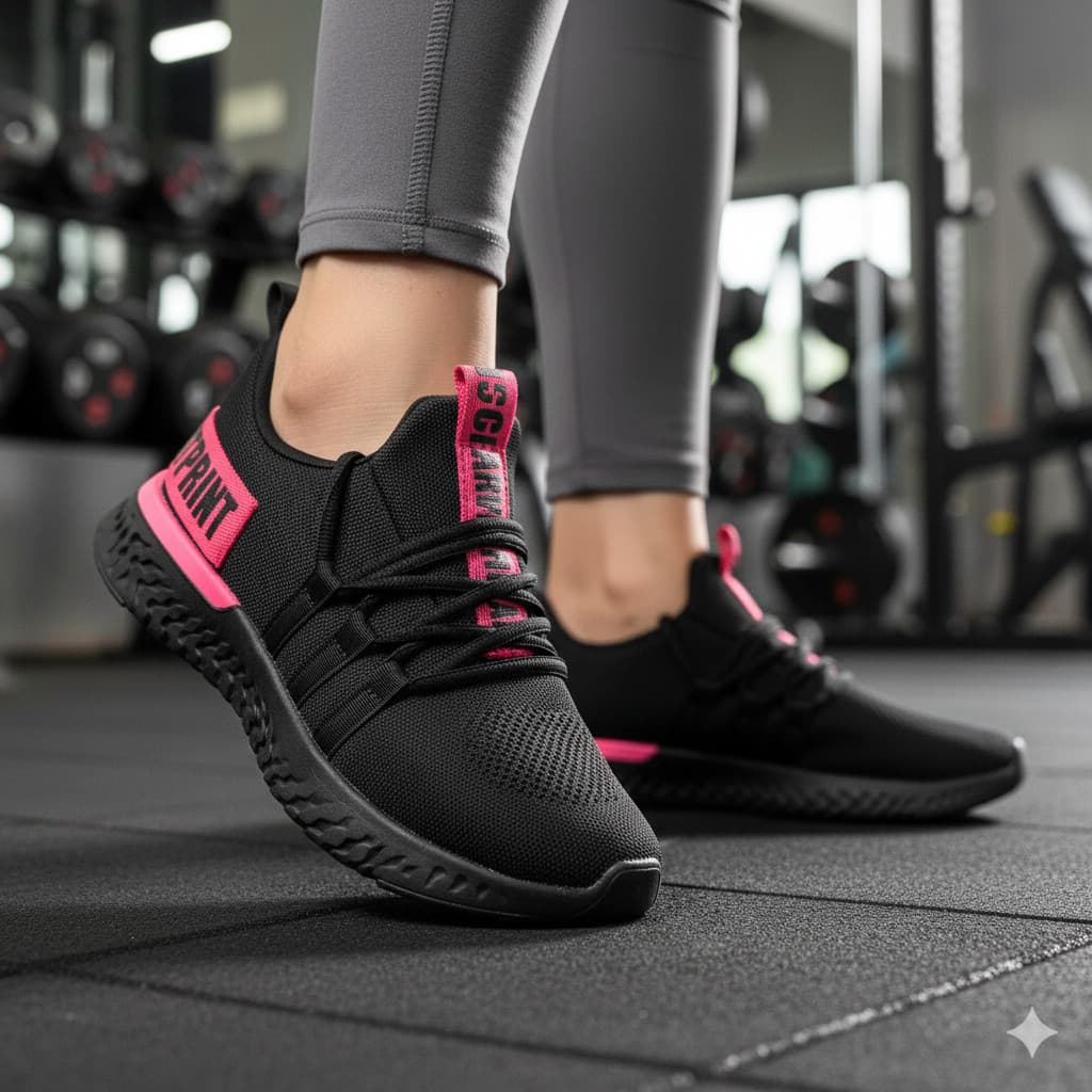 Tênis Feminino Caminhada Academia Estiloso Confortável Leve Passeio Dia a Dia