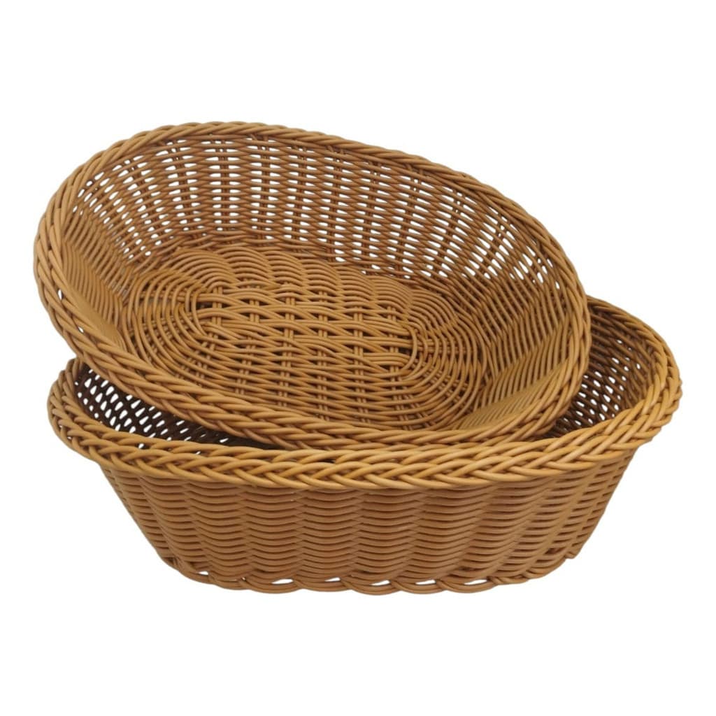 Cesta Vime Ratan Plastico Oval Mesa Cesto Para Pao 2 Pçs