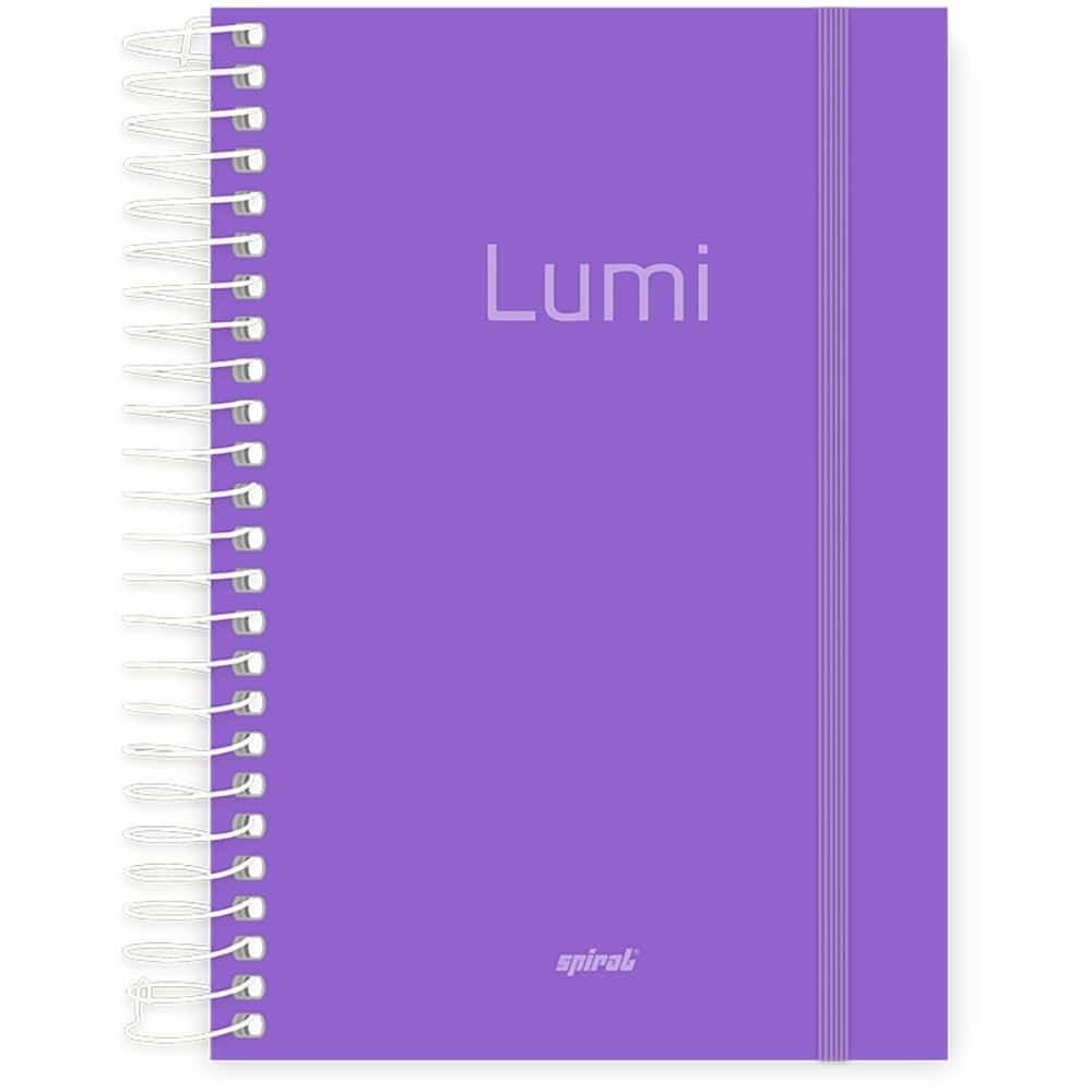 Caderno 1/4 Capa Dura Polipropileno Espiral 160 Folhas Lilás