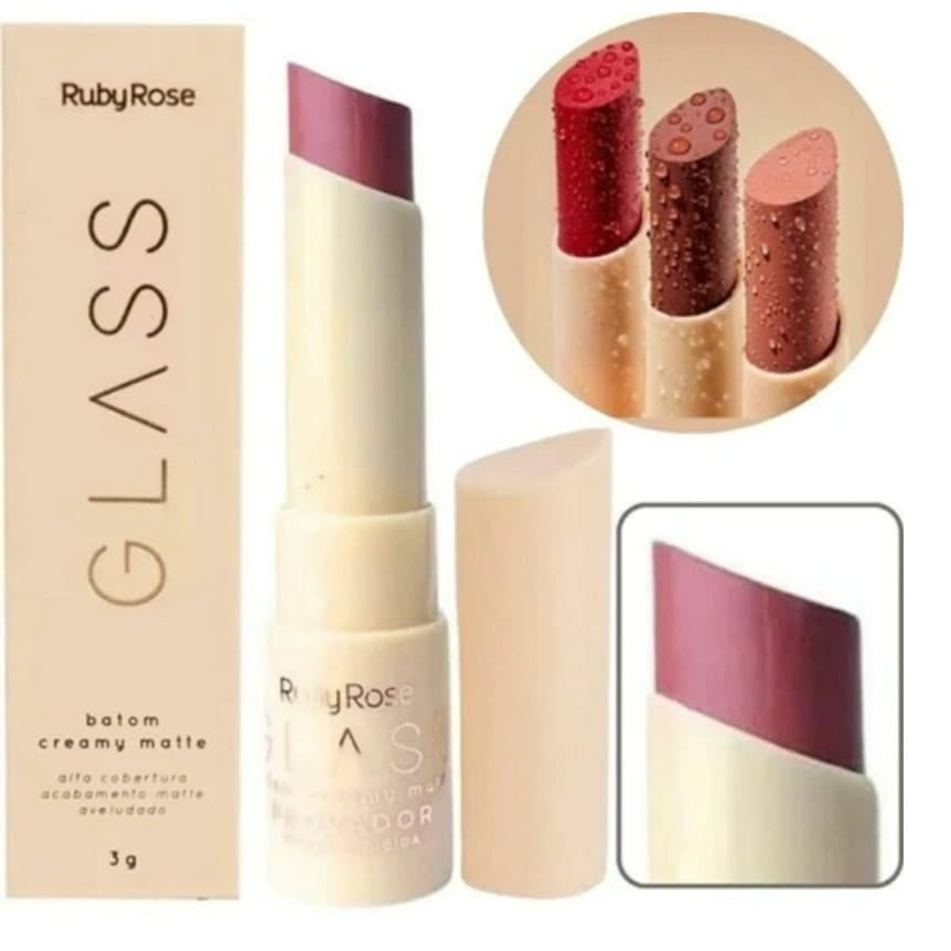 Batom Creamy Matte Glass Ruby Rose