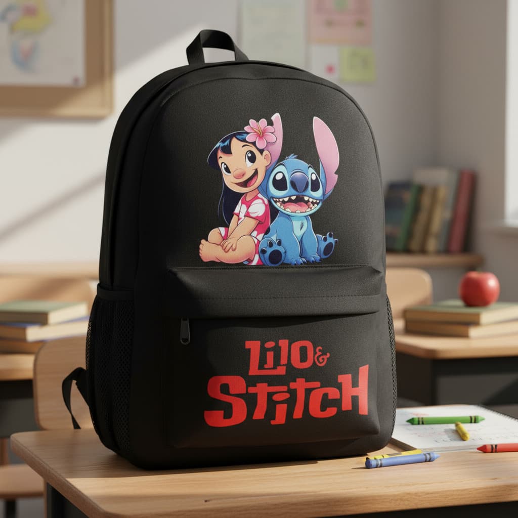 Mochila Stitch Infantil E Juvenil Escolar Femenina Masculina