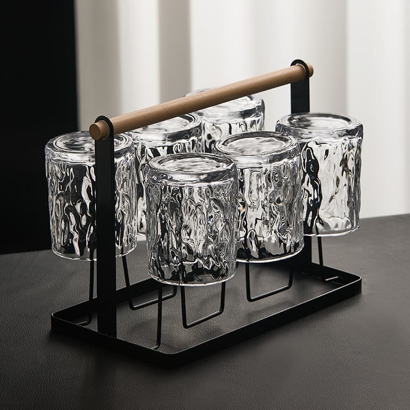 Conjunto de copo de água de vidro conjunto familiar ins estilo doméstico simples resistente a altas temperaturas transpa