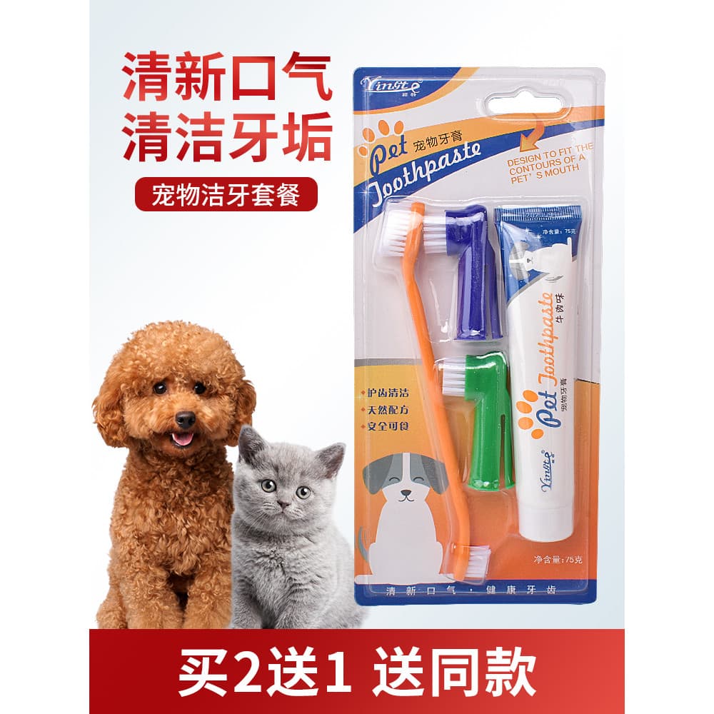 Escova de dentes para cães, pasta de dentes, gato de pelúcia, Golden Retriever, Remove Odor Oral, suprimentos de limpeza