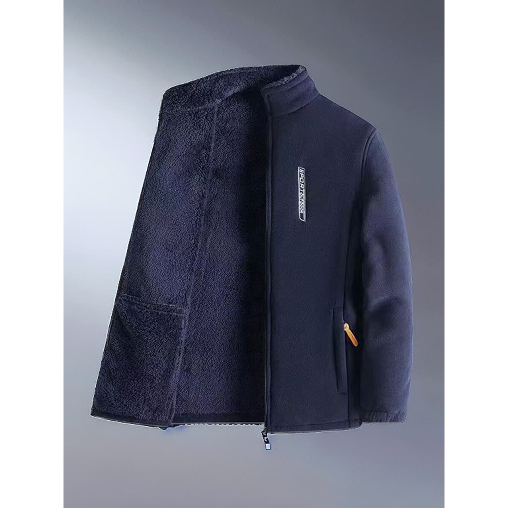 Jaqueta de lã Polar masculina outono inverno jaqueta de lã engrossada dupla face jaqueta de lã quente juventude topo mas