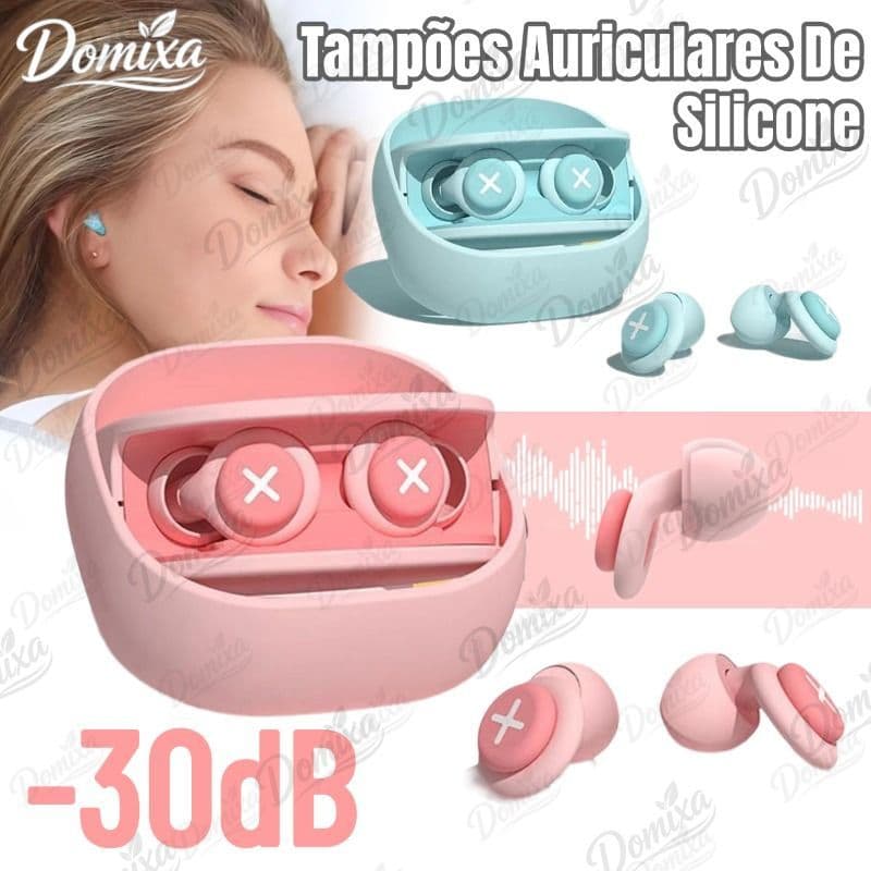 Tampões Auriculares De Silicone Isolamento Acústico Redução De Ruído Com Esponja Macia Protetor Auricular-DO